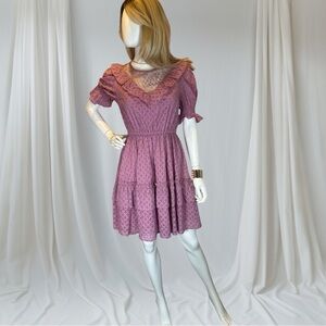 Voy Chic Lace Detail Mauve Dress NWOT